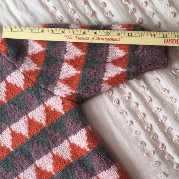 ZARA Pink Purple Puff Shoulder Retro Style Multicolor Sweater - Picture 10 of 10